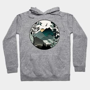 beautiful mountain view, vintage style Hoodie